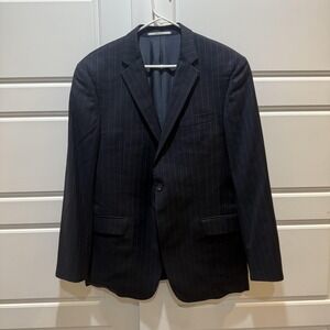 Hickey Freeman Blazer Mens 42R Blue Pinstripe Wool Suit Jacket Two Button